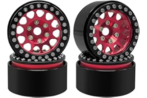 GLOBACT OGRC 4PCS Beadlock Rims 1.9 Inch Wheels RC Rim Hub Aluminum Beadlock Rims for Traxxas TRX4 TRX6 Redcat GEN7 GEN8 Rc4wd D90 Axial SCX10 SCX10 II 90046 SCX10 III AXI03007 12mm Hex 1/10 RC Crawler