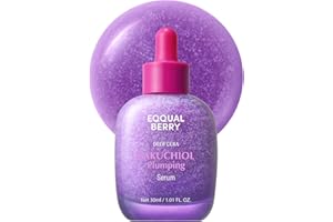 EQQUALBERRY Bakuchiol Plumping Serum – Pore and Wrinkle Minimizer | Retinol Alternative for Sensitive Skin | Enhances Firmnes