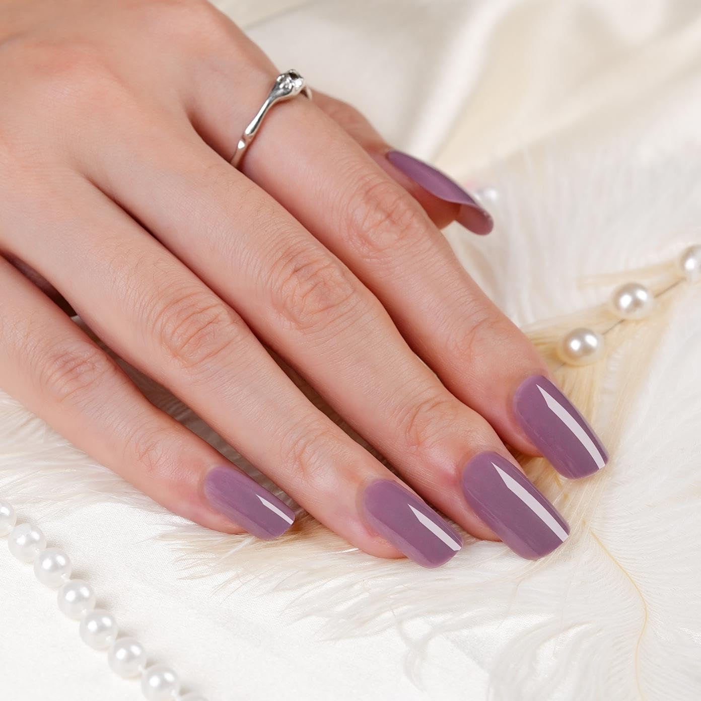 Photo 1 of 2 Pack Frinail Press On Nails for Women 30Pcs 15 Sizes, Lavender Purple Medium Square Fake Nails Kit, Purple Glue On Nails, Artificial Nails with Glue for Narrow Short Wide Flat Nail Beds