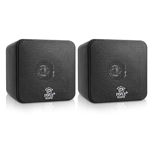 Pyle PCB4BK Full Range Inch 200 Watt Mini Cube Bookshelf Stereo
