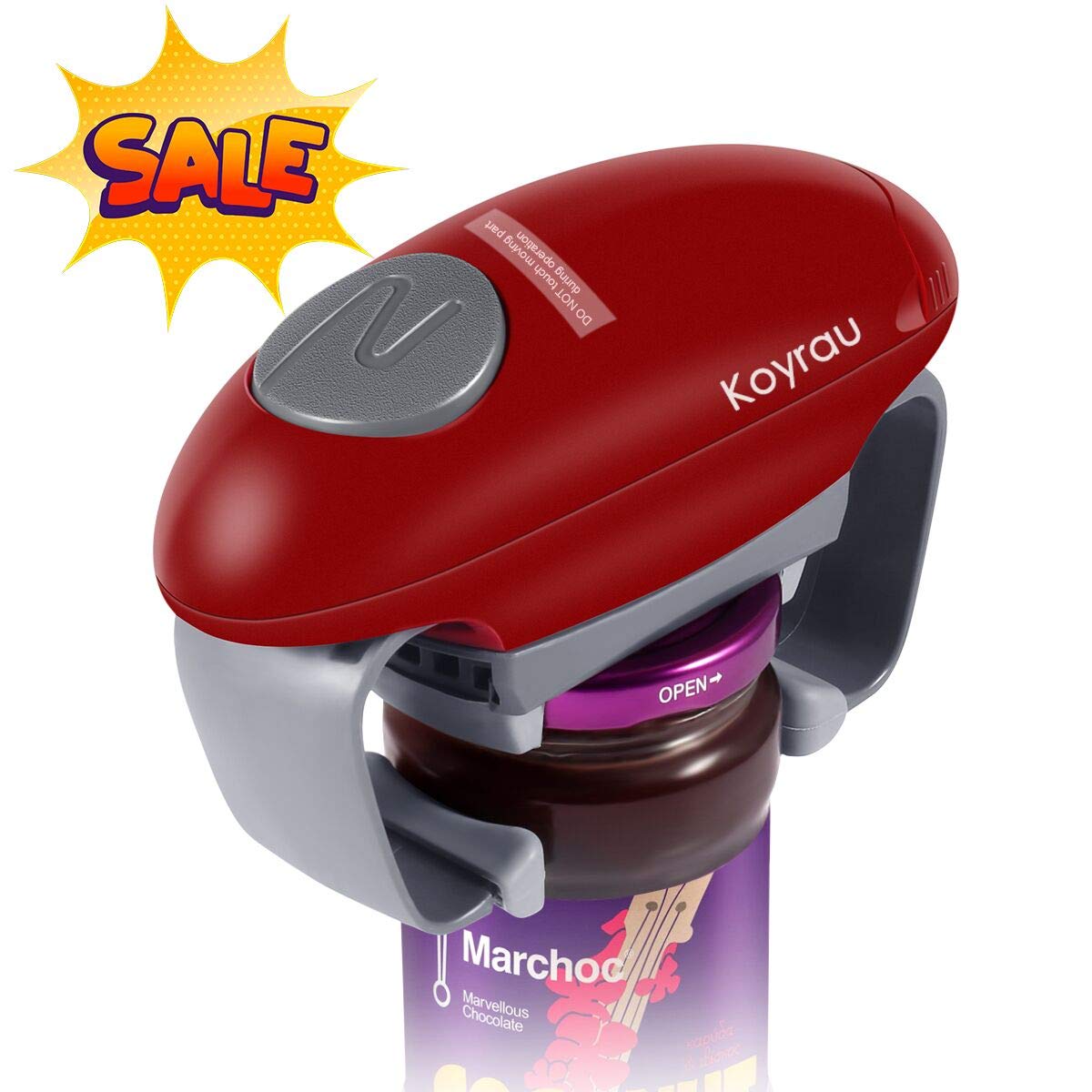 Electric Jar Opener, Restaurant Automatic Jar Opener for Seniors with Arthritis, Weak Hands, Bottle Opener for Arthritic Hands (WineRed)