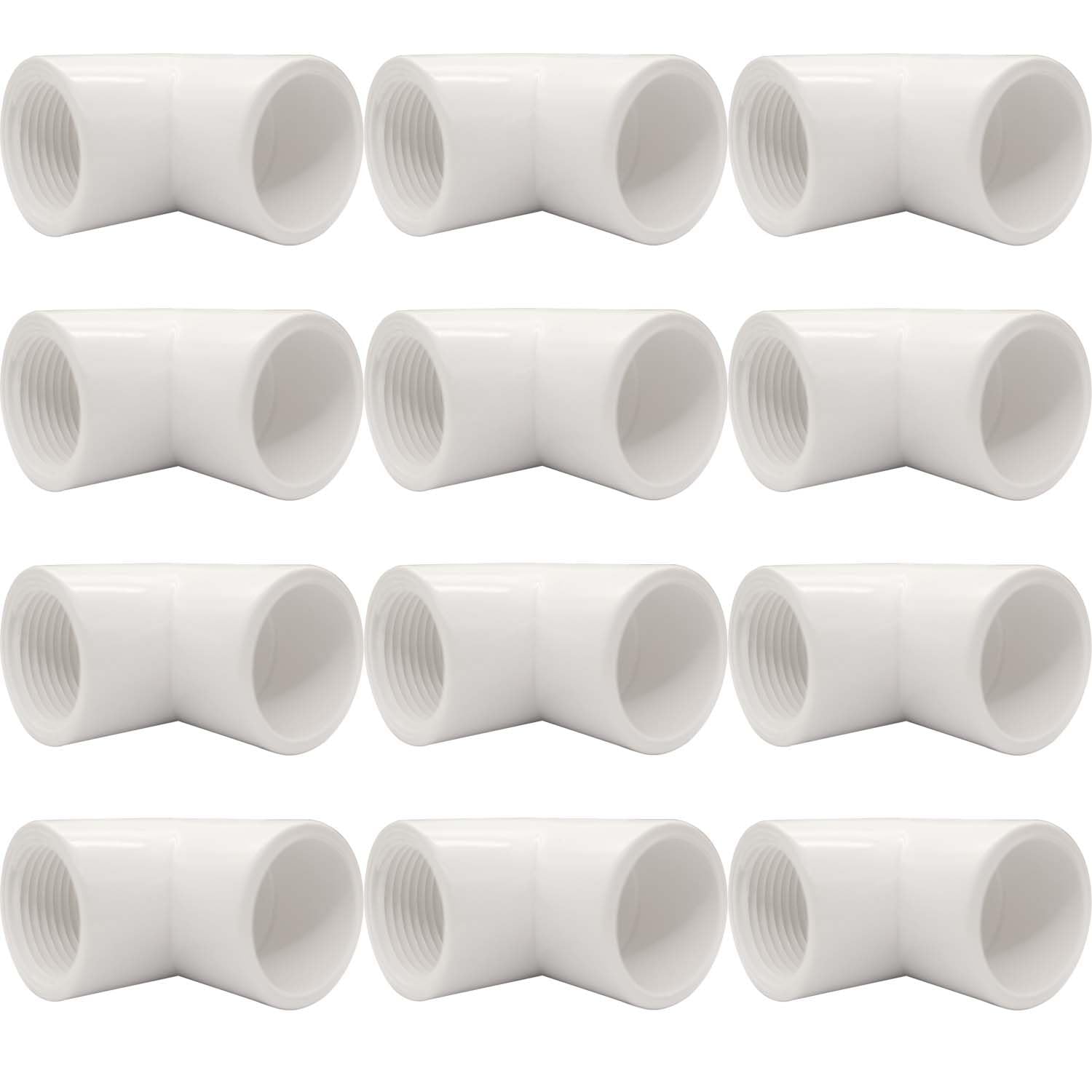 Photo 1 of YSIL 12Pack PVC Fittings 1/2” 90 Degree Elbow(Socket X Female Thread) PVC Hose Adapter Connectors Elbow