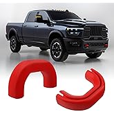 TECHPICCO Front Tow Hooks Covers for RAM 2500/3500 2019-2026 Red | Car Tow Hook Covers Compatible with RAM 2500/3500 Accessories 2019-2026 Silicone
