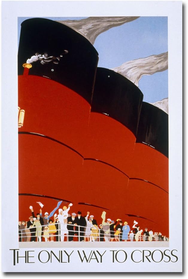 RMS Queen Mary, 30x47Inch Canvas Wall Art Oil Paintings