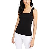 Alfani Womens Black Sleeveless Square Neck Top Size: XL