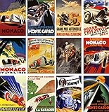 Wall Calendar 2017 [12pages 20x30cm] Classic Car Grand Prix Vintage Travel Posters by 