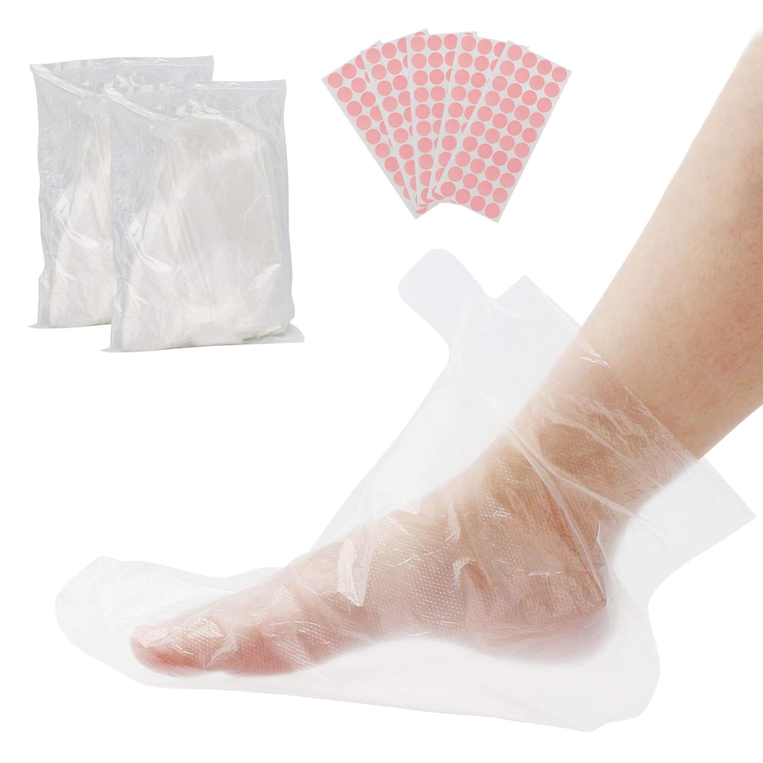200 Counts Paraffin Bath Liners for Foot, Segbeauty Plastic Foot Covers, Booties for Feet Thermal Foot Liners, Therabath Foot Protectors with 200 Stickers for Snug Closure, Wax Therapy Foot Bags: Health & Personal Care