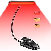 Glocusent 630nm Red Light Reading Light, 26 LED Zero Blue Light Book Lamp | Eye-Care 3 Amber Colors &amp; Brightness Dimmable, Pocket Clip on Lamp, Gifts for Book Lovers, New Mom, Nurse, Men, Women, Travel