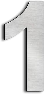 Nanly – Hausnummer „2" (die Zahl Zwei), aus massivem 304er-Edelstahl, Schwebe-Effekt, 15,3 cm, einfach zu montieren, number 1