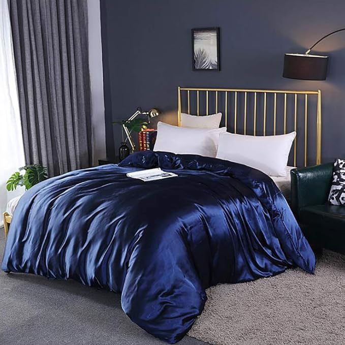 WT&WT Silk Duvet Cover,100 Mulberry Silk Solid Colors Satin Sateen