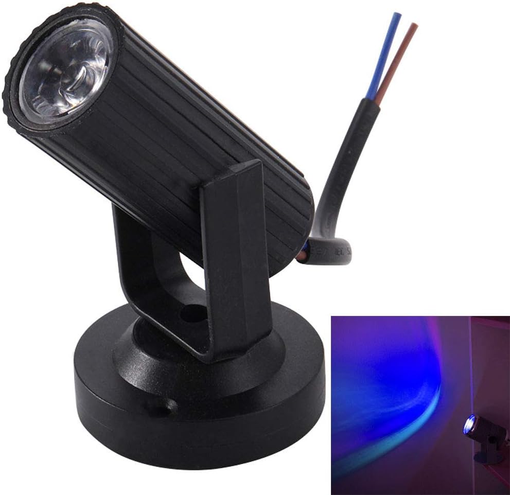 P12cheng RGB Stage Spotlight,RGB LED Spotlight Disco Stage Bar KTV Party Dance Club Lightweight Pinspot Light - Blue Black Shell