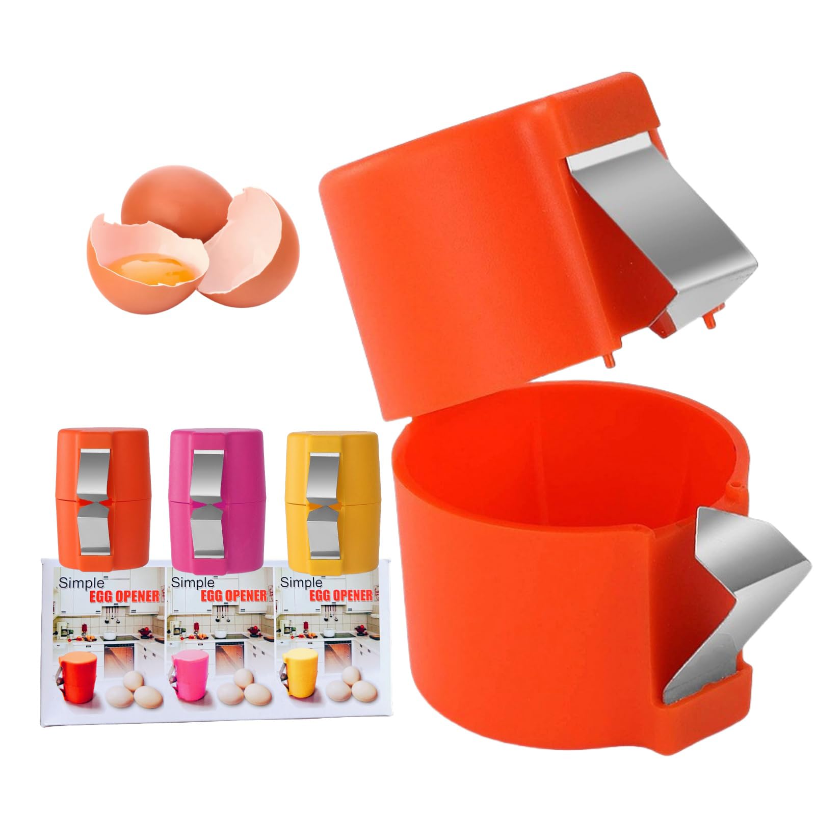 Photo 1 of (3pcs) Egg Shell Opener & Egg Cracker Tool - Egg Cracker and Egg Separator for Raw Eggs | 2025 Kitchen Baking Gadgets