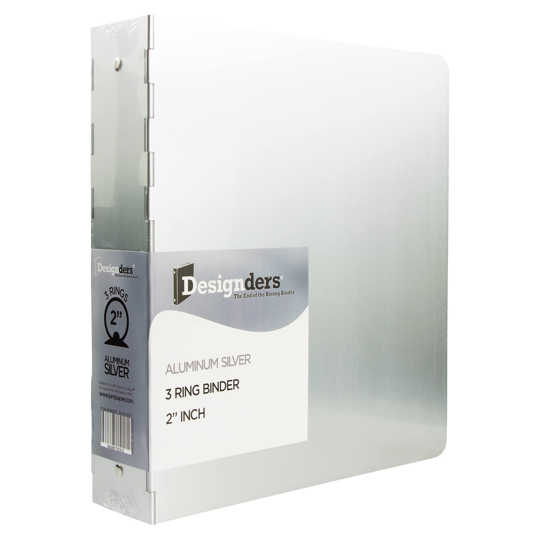 JAM Paper Aluminium 2 inch Binders - Silver Aluminum 3 Ring Binder - Sold Individually