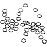50 Pack Fly Fishing Tippet Rings, 2mm Tippet Rings Stainless Steel Tippets Connectors for Trout Salmon Crappie Bluegill Steelhead Black
