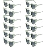 BOUBONI 6/12/24/48 Pack Heart Sunglasses Vintage Heart Shaped Glasses Bulk Bachelorette Sunglasses for Women Wedding Party
