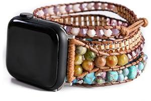 YGLINE Crystal Bracelet Compatible with Watch Band 38mm/40mm for Women, Handmade Beaded Band Replacement