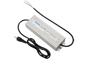 KEKEBEE LED Driver 24V250W Waterproof Power Supply AC90-120V to DC24V10.4A Waterproof Low Voltage Transformer Suitable for Indoor and Outdoor LED Light Strips and Any 24V DC High-End Devices