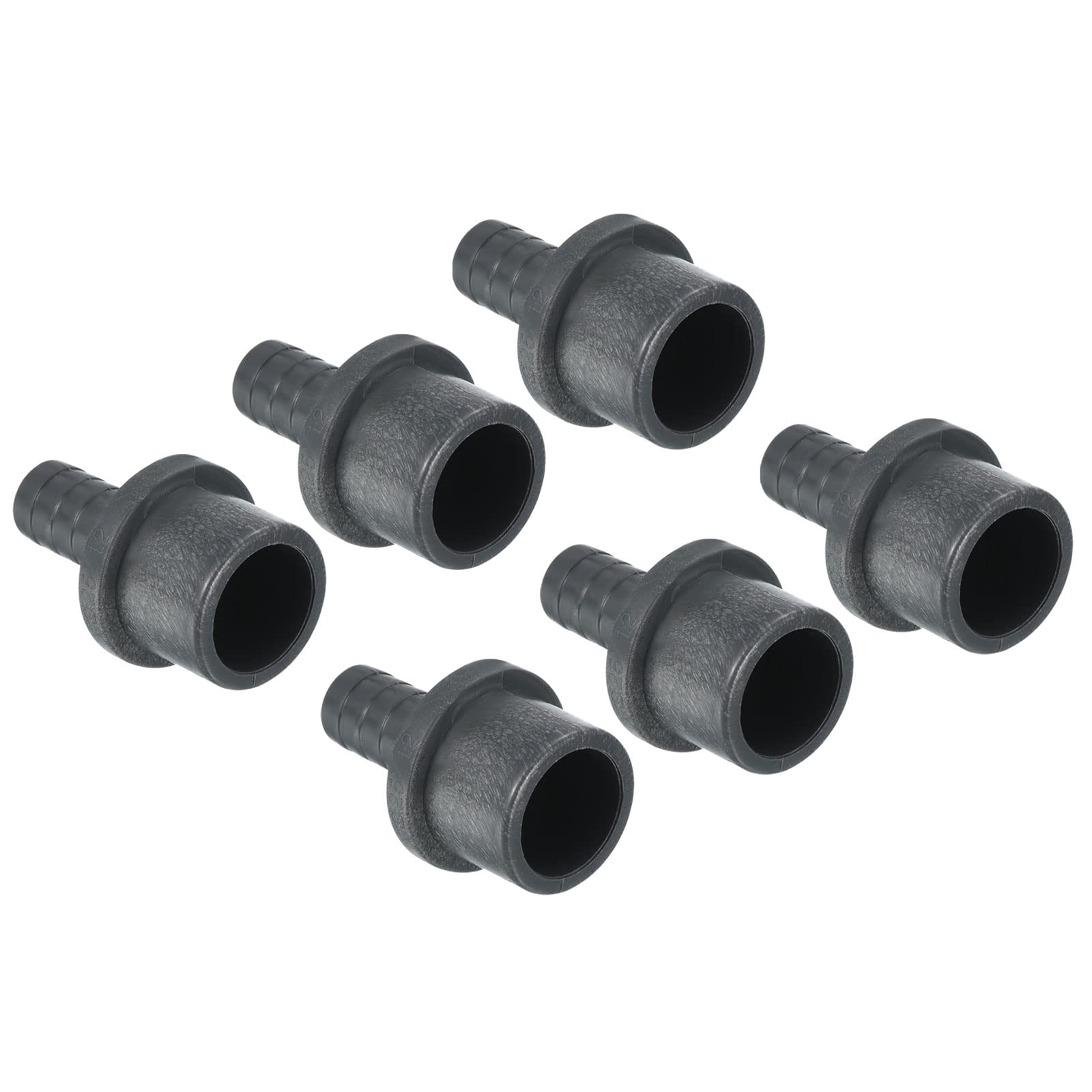 PATIKIL UPVC Reducer Pipe Fitting 25mm OD 13mm Barbed, 6 Pack Straight Coupling Adapter Connector, Grey