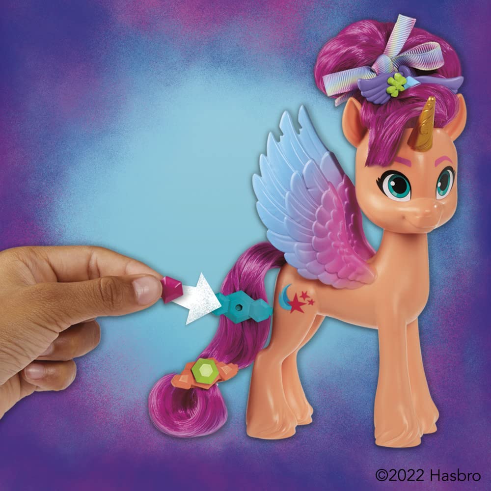 My Little Pony Toys: Make Your Mark Sunny Starscout Ribbon Hairstyles, 6-Inch Orange Pony Toy, Toys for 5 Year Old Girls and Boys and Up, with Hair Styling Accessories
