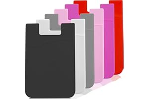 MEROQEEL Adhesive Phone Wallet Card Holder for Phone Case, Silicone Credit Business ID Cards Pocket on Back of iPhone, Android Phones, Sticky Cellphone Cardholder Sleeve with Stretchy Rubber for Samsung Galaxy
