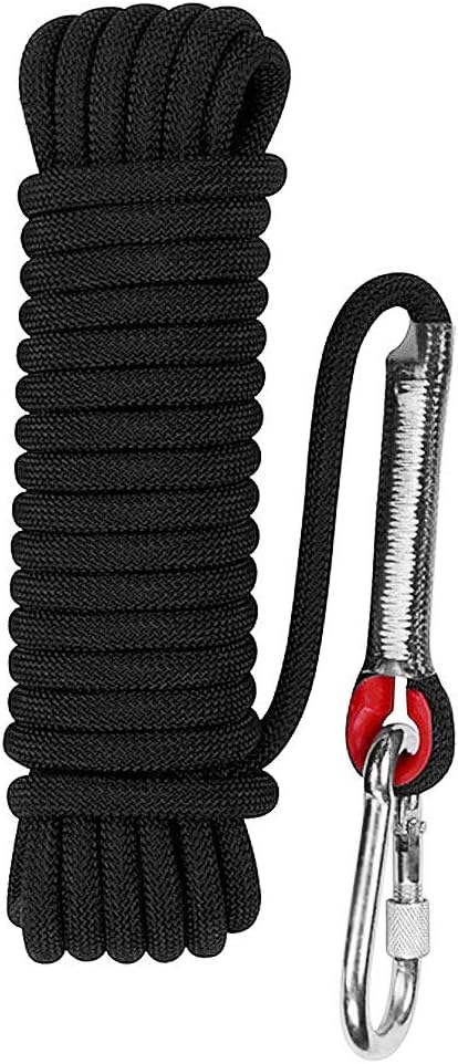 Aoneky 10 mm Static Outdoor Rock Climbing Rope, Fire Escape Safety Rappelling Rope (Black 1, 49) : Sports & Outdoors