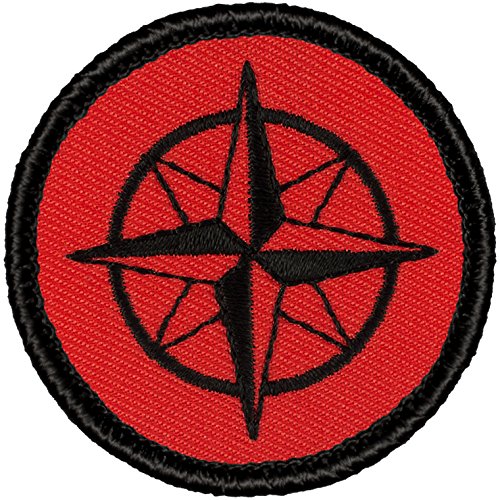 Retro Red and Black Compass Rose Patrol Patch - 2