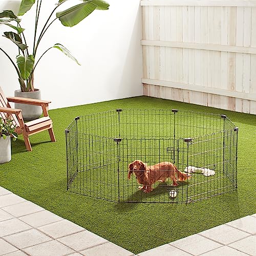 Amazon Basics Octagonal Foldable Metal Exercise Pet Play Pen for Dogs