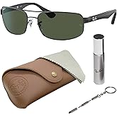 Ray-Ban RB3445 Rectangle Shaped Sunglasses for Men & Women with Official RAYBAN Eyewear Kit
