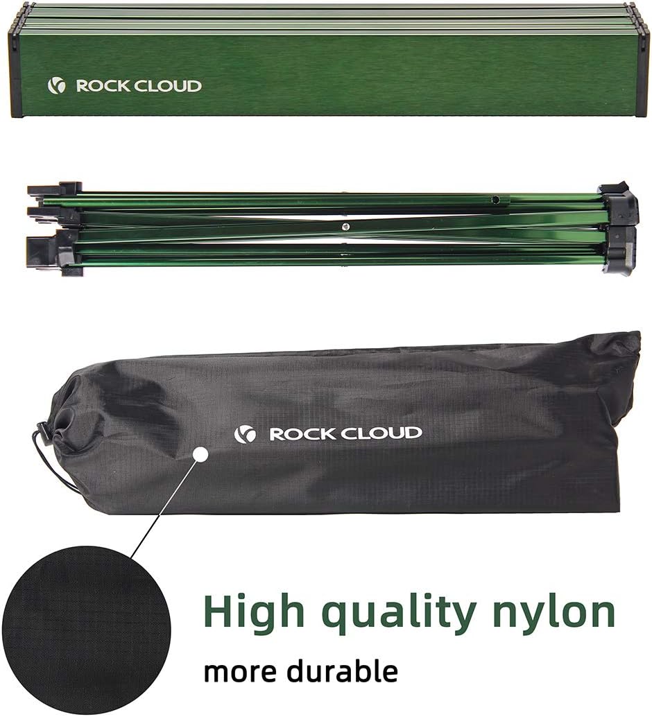 Rock Cloud Portable Camping Table Ultralight Aluminum Camp Table Folding Beach Table for Camping Hiking Backpacking Outdoor Picnic, Green: Furniture & Decor