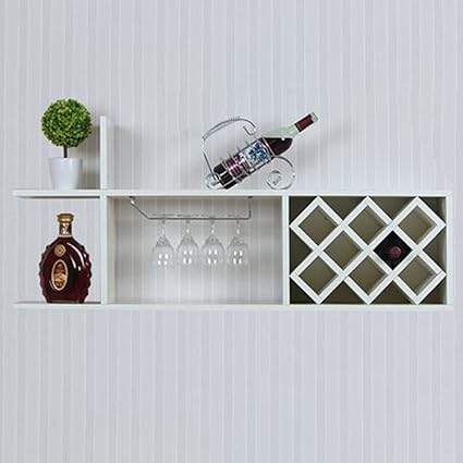 Amazon Com Wine Shelf Lha Wine Rack And Glass Holder Wall Hanging