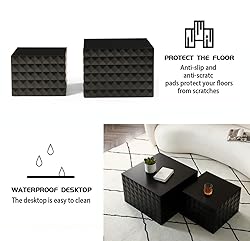 LKTART MDF End Table Handcrafted Relief Side Table