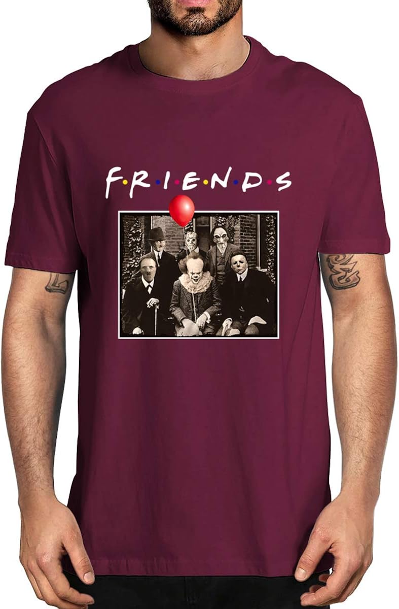 Friends Horror Halloween T-Shirt Michael Myers Jason Horror Scary Movies Gift Tee Shirt for Women Men