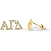 Sorority Shop Alpha Gamma Delta Earrings — AGD 18K Gold Plated Sorority Gifts Earrings, Long-Lasting Alpha Gamma Delta Gifts for Women