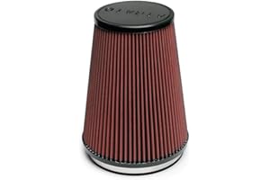 Airaid 701-469 Universal Clamp-On Air Filter: Round Tapered; 6 Inch (152 mm) Flange ID; 9 Inch (229 mm) Height; 7.25 Inch (184 mm) Base; 5 Inch (127 mm) Top