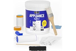 DWIL Appliance Paint for Refrigerator - Water Based Refrigerator Paint, Interior, for Plastic and Metal Surface in Dishwasher, Dryer, Microwave, Oven, 32oz, Black (with tools)