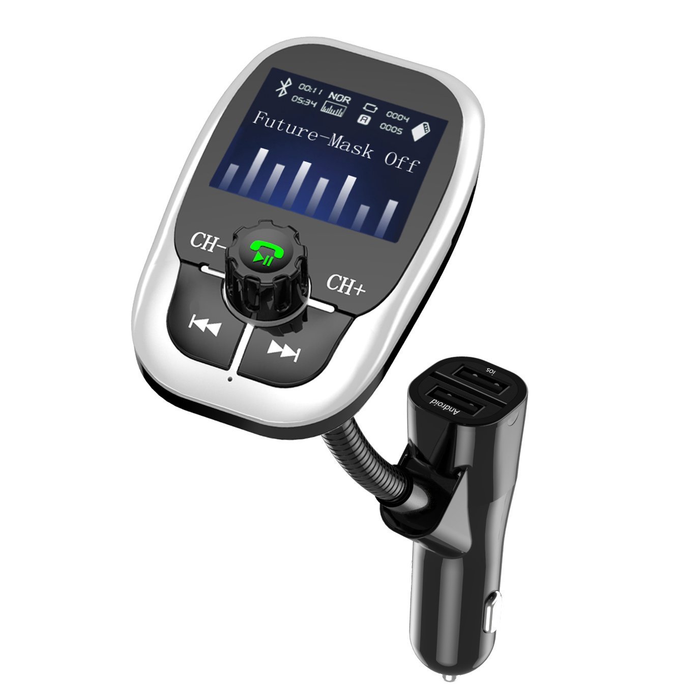 Transmisor FM Bluetooth Coche Manos Libres Cargador Reproductor de MP para el