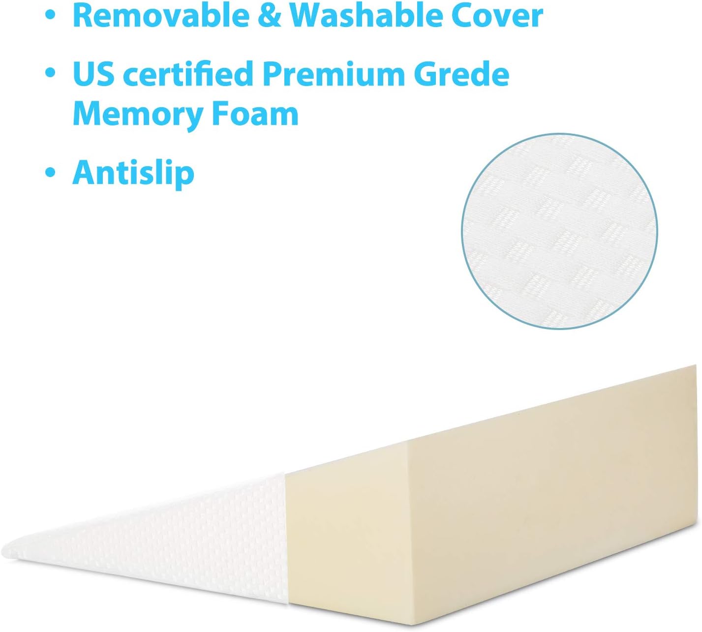JOYPEA Wedge Pillow Set 3 in 1- Foam Bed Wedge Pillow& Reading Pillow & Back Support Wedge Pillow - for Back and Legs Support, for Back Pain, Leg Pain, Pregnancy, Joint Pain(White): Home & Kitchen