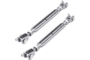 Autokcan 2PCS Stainless Steel M10 3/8” X 9.6” Turnbuckle Heavy Duty Turnbuckles for Cable Wire, Fence, Tent, Clotheslines, 660 LBs Load