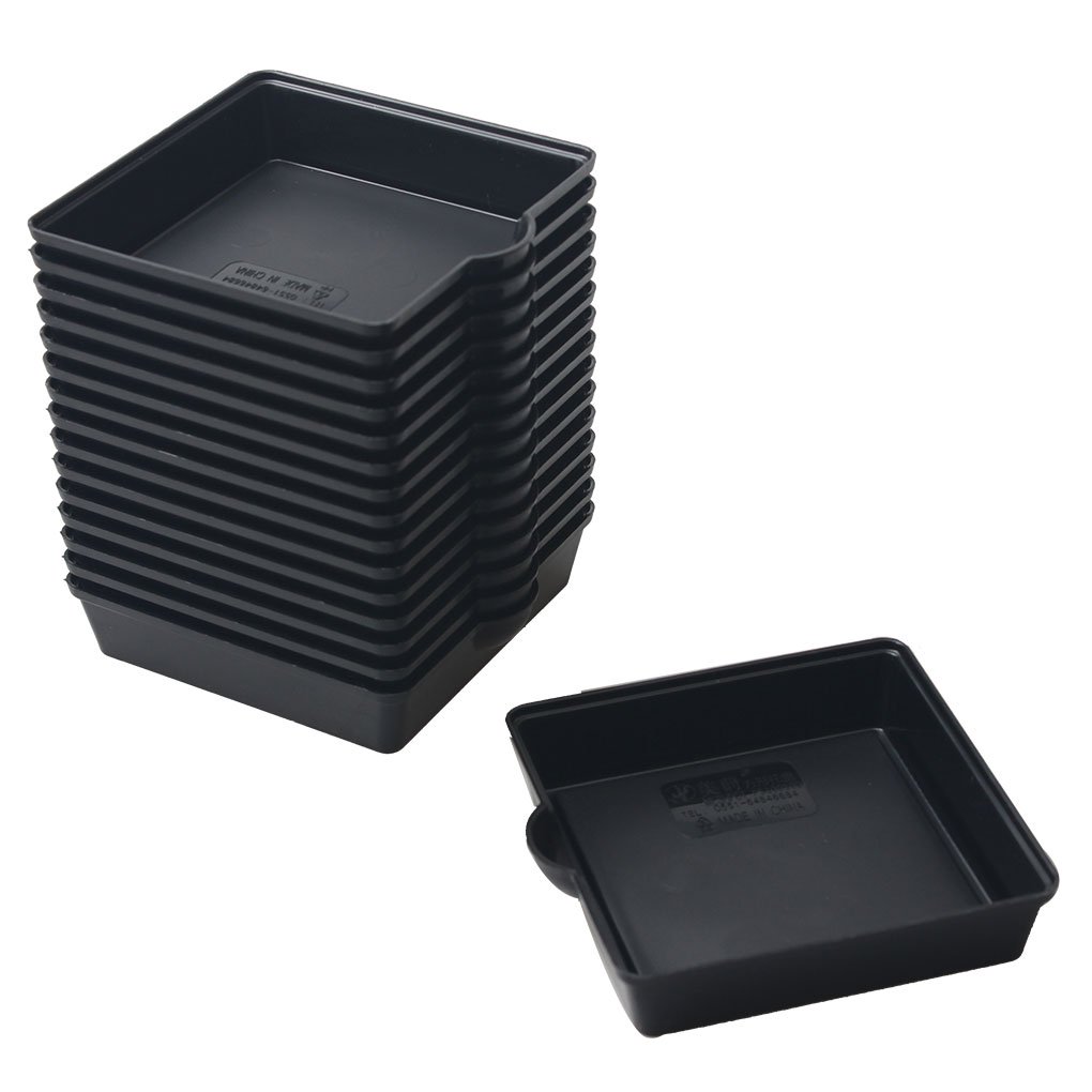 BangQiao 3.20 Inch Plastic Square Plant Pot Saucer Tray for Indoor and