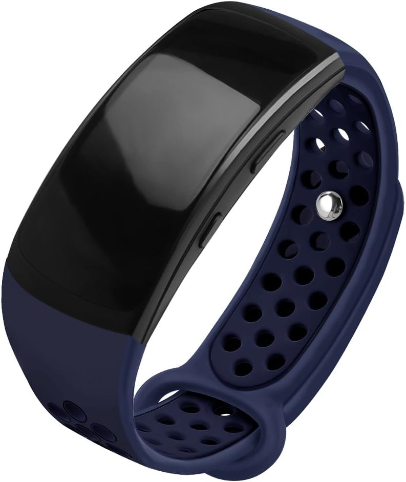 OenFoto Compatible Gear Fit2 Pro/Fit2 Band, Replacement Silicone Accessories Strap Samsung Gear Fit2 Pro SM-R365/Gear Fit2 SM-R360 Smartwatch -Slate Blue-A