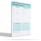 Daily Planner, To Do List Notepad, Spiral Notebook, Undated-52 Sheets-6.5" x 9.8" Checklist, Notebooks for Work, Personal Organizer Notepad, Daily Task Notebook (Green)