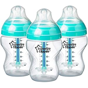 Tommee Tippee Advanced Anti-Colic Baby Bottle Feeding Set, Heat Sensing Technology, Breast-like Nipple, BPA-Free - 9 ounce, 3 Count