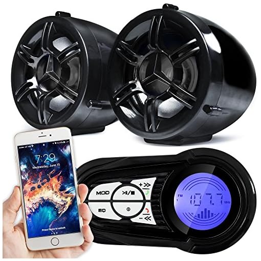 goldenhawk waterproof bluetooth wireless motorcycle stereo speakers