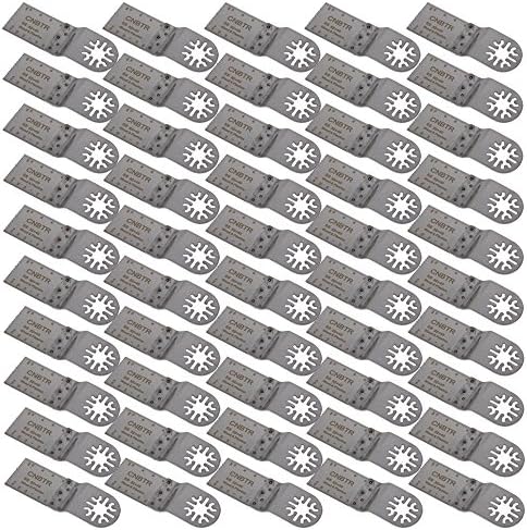 CNBTR Silver 32x40mm Stainless Steel Saw Blades Oscillating Multitool Precision Universal Saw Blades Set of 50