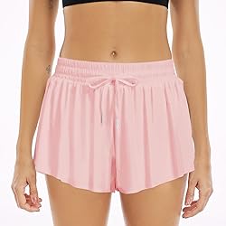 Wsirmet Women's Pink 2-in-1 Butterfly Athletic