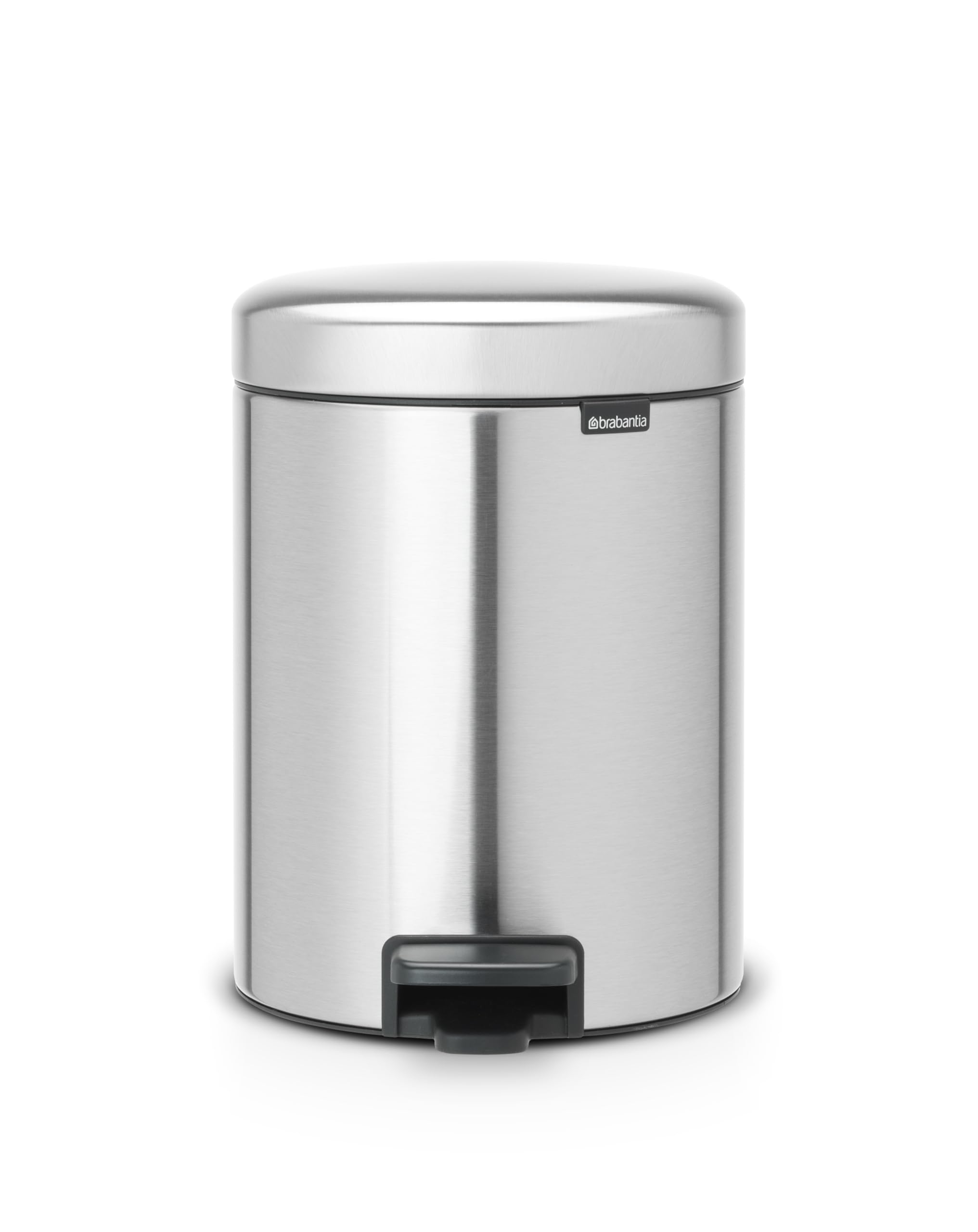 Brabantia 112102 Pedal Bin newIcon with Plastic Inner Bucket, 5 Litre - Matt Steel Fingerprint Proof