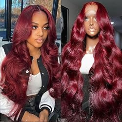 22Inch 99J Body Wave Lace Front Wigs Human Hair Pre