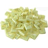 XHF 90 Degree 12-10 AWG Flag Shaped Right Angle Spade Connectors Terminals Nylon Fully Insulated Quick Crimp Wire Connectors 