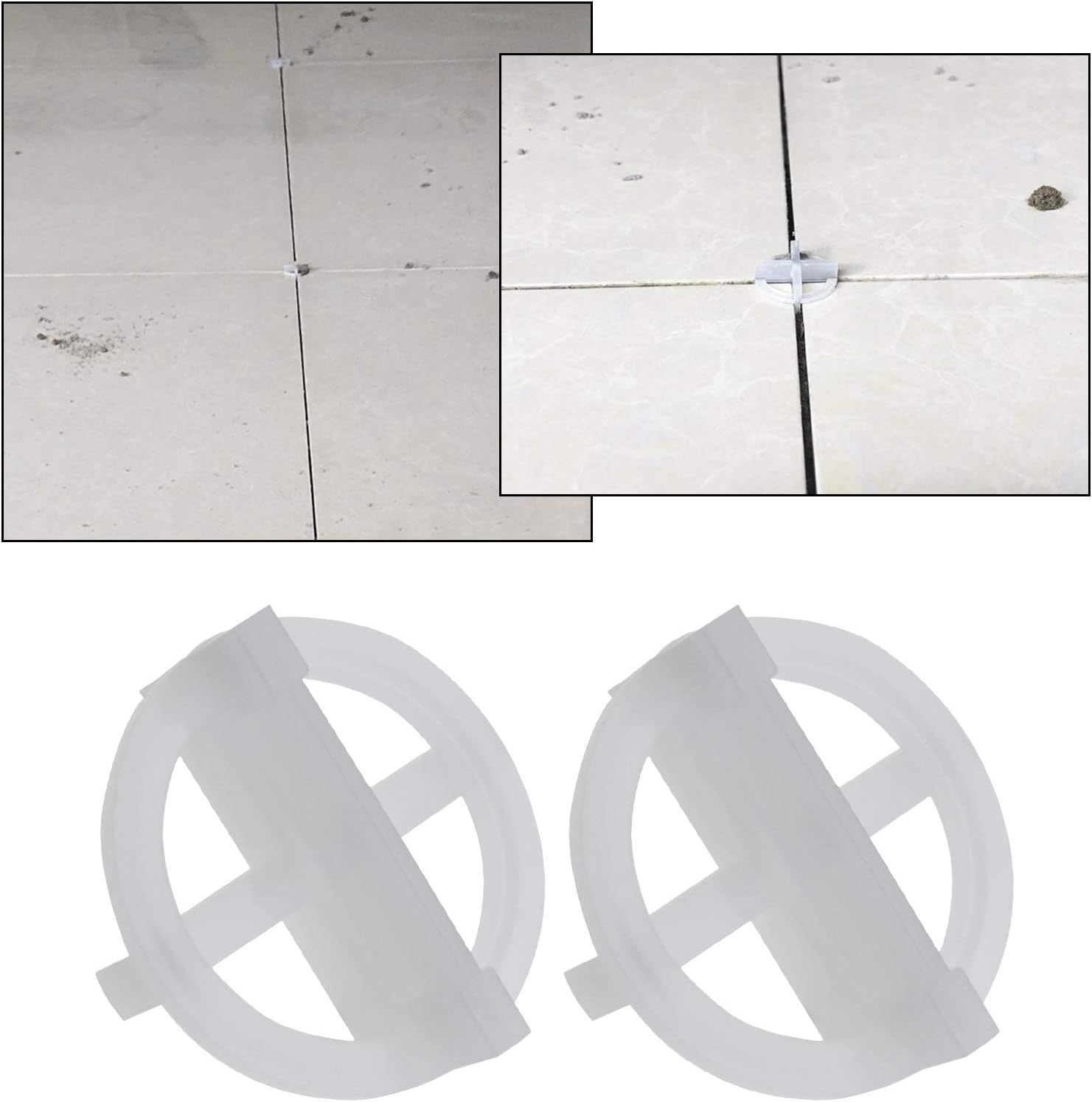 200x 3mm Tile Slot Cross Leveling System Spacer Plastic Clips Reusable Tiling Tools White for Spacing of Wall or Floor Tiles - - 