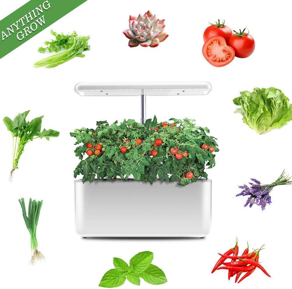 CRZJ LED Indoor Herb Garden Kit, Full Spectrum LED Hydroponics Growing System with Three Planting Modes, Height Adjustable, 7pot